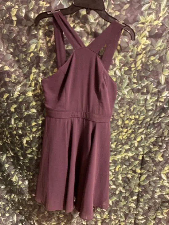 Lulu's Plum Cross-Strap Mini Dress - Picture 2 of 4